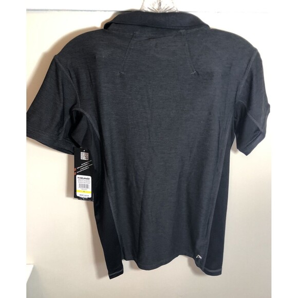 Head Boys Polo Short Sleeve Shirt Reflective Spacedye Gotham Black Heather Large - Picture 3 of 4